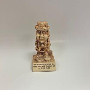 Whimsical Fisherman Figurine - Tan